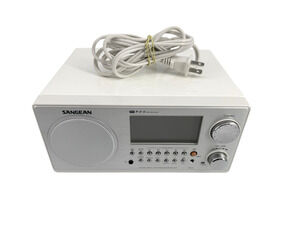 Sangean WR-2 White AM/FM Radio Alarm Clock AUX Input RBDS White Cabinet Tested